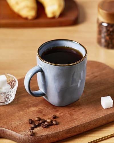 famiware Coffee Mugs Set of 4, Ocean Square 13oz Coffee Cup Set with Handle - Image 3