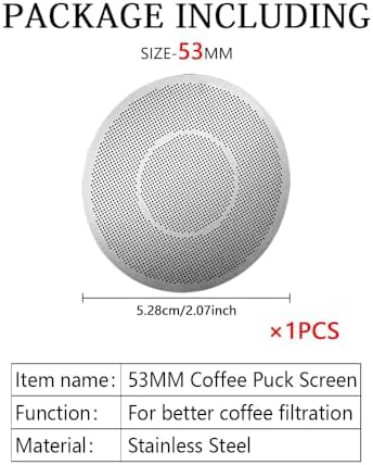 Compatible withPuck Screen 51/53/58mm Reusable Puck Screen For Espresso Portafilter Stainless Steel Screen Filter Compatible With Espresso(1PCS 53MM) - Image 2