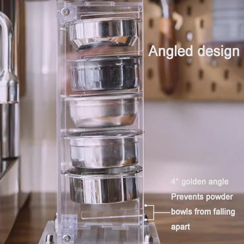 Desktop Espresso Portafilter Bracket, Filter Basket Stand Holder, Aluminum Alloy Base and Acrylic Bracket, for 58mm Espresso Machines and 58mm Coffee Puck Screens - Image 4