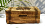 Engraved Hardwood Tea Chest with 6 Compartments, Tea Bag Storage Organizer for Kitchen, Pantry & Countertop, Multi-Purpose Wooden Container, 10 x 6 Inch - Image 3