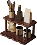 Wooden Mug Holder Countertop, 2-Tier Coffee Cup Holder Mug Display Coffee Mug Organizer Mug Rack for Coffee Station Organizer Mug Shelf for Cabinet for Kitchen, Home,2Tier_30cm by Unknown
