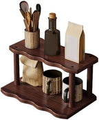 Wooden Mug Holder Countertop, 2-Tier Coffee Cup Holder Mug Display Coffee Mug Organizer Mug Rack for Coffee Station Organizer Mug Shelf for Cabinet for Kitchen, Home,2Tier_30cm by Unknown