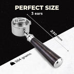 51mm Naked Bottomless Espresso Portafilter 3 Ears | Fits De’Longhi EC680,EC685&SMEG | Portafilter with Stainless Steel Basket&Solid Wood Handle | Espresso Accessories(51mm Bottomless 3 Ear) - Image 2