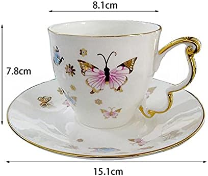 tea cups and saucers,Ceramic Coffee Tea and Saucer Set Bone China European Style Teacups Latte Cups Cup Suitable for Drinks Water - Image 7