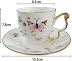 tea cups and saucers,Ceramic Coffee Tea and Saucer Set Bone China European Style Teacups Latte Cups Cup Suitable for Drinks Water - Image 7