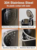 Small Electric Kettle 1000W Double Wall Stainless Steel 0.8L Water Boiler - Image 5