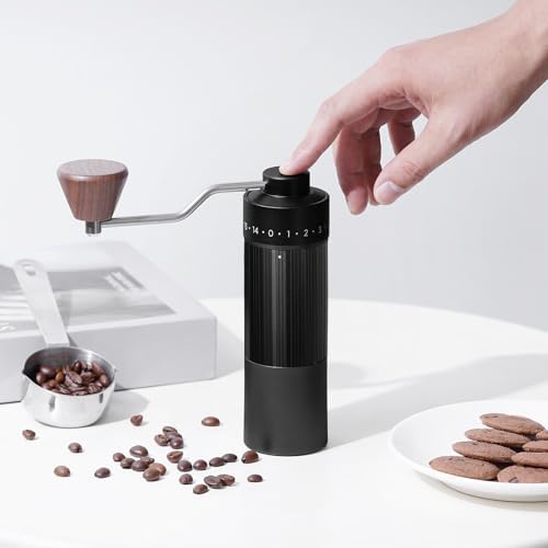 Black Portable Manual Coffee Grinder, with Stainless Steel CNC40 Conical Burr, - Image 2