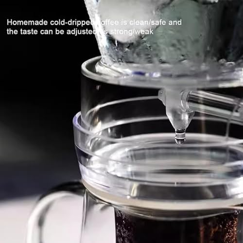 Iced Drip Coffee Maker, 600ml Cold Brew Drip Tower, Adjustable Dripper, Stainless Steel Filter, Makes 2-4 Cups, for Kitchen, Office, Coffee Shop - Image 6