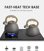 POLIVIAR Tea Kettle, Iron Grey Tea Pot Stovetop, 2.7 Quart Loud Whistling Coffee and Teapot, Food Grade Stainless Steel for Anti-Hot Handle and No-Rust, Suitable for All Heat Sources (JX2020-QB30) - Image 6