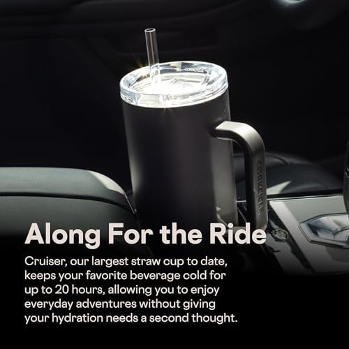 Corkcicle Cruiser Tumbler with Handle & Straw, 40 oz, Capri Blue - Image 6
