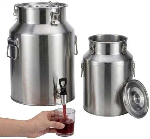 201 Stainless Steel Milk Bucket with Spigot 5L Water Jug Dispenser Can Pail by Unknown