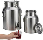 201 Stainless Steel Milk Bucket with Spigot 5L Water Jug Dispenser Can Pail by Unknown