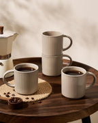 famiware Coffee Mug Set of 4, Star 12 oz Ceramic Mugs Cups Set with Handle - Image 3