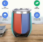 DOMICARE Stainless Steel Wine Tumbler Bulk with Lid, Personalized Insulated Tumblers Set, 12oz Travel Coffee Cups Pack of 8, Light Blue - Image 2