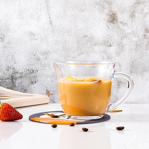 Large Coffee Mugs Set of 6 - Clear Soup Bowls with Handle 17 Oz - Image 4