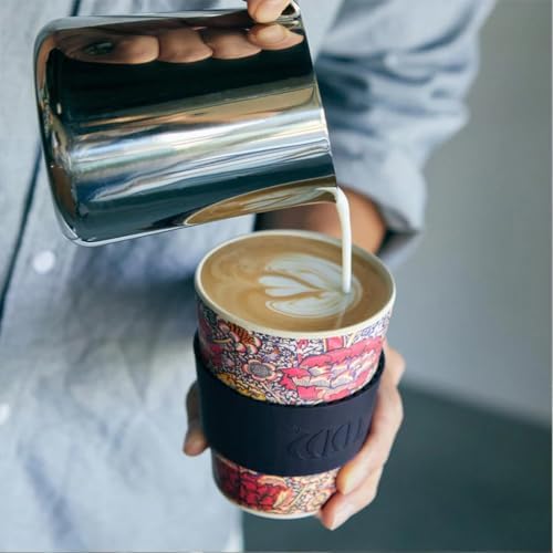 Ecoffee Cup 12oz (350ml) William Morris Reusable Coffee Cup – PLA Plant-Based Travel Mug with Silicone Lid, Melamine Free & Dishwasher Safe – Wandle - Image 6