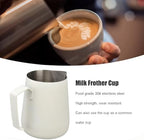 Stainless Steel Milk Frothing Pitcher with Pointed Spout, 450ml/15oz - Image 4