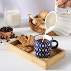 Selamica Ceramic 5 Oz Espresso Cups Set of 4, Vintage Blue - Image 4