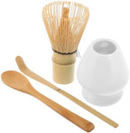 4 Piece Matcha Tool Set with Bamboo Whisk and Tea Scoop by Zerodeko