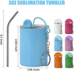CHLJAR 3 OZ Mini Tumbler Shot Glass With Colored Silicone Stopper and Stainless Steel Straw, Straight Cups, Double Wall Vacuum Insulated Cups, Coffee Mugs, 6 Colored - Image 2