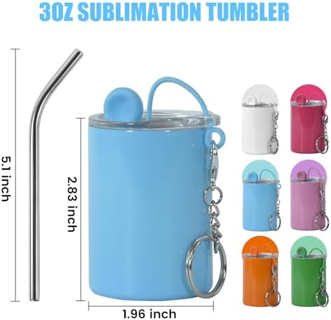 CHLJAR 3 OZ Mini Tumbler Shot Glass With Colored Silicone Stopper and Stainless Steel Straw, Straight Cups, Double Wall Vacuum Insulated Cups, Coffee Mugs, 6 Colored - Image 2