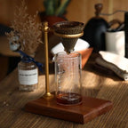 Adjustable Pour Over Coffee Dripper Stand with Wooden Base and Aluminum Alloy Frame Detachable Filter Holder for Cafes and Home Brewing(goldA) - Image 7
