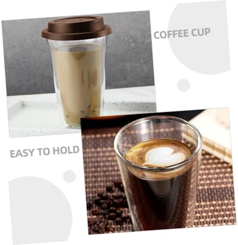 GLEAVI Double Wall Glass Coffee Mug Coffee Cup 350ml with Silicone Lid - Image 6