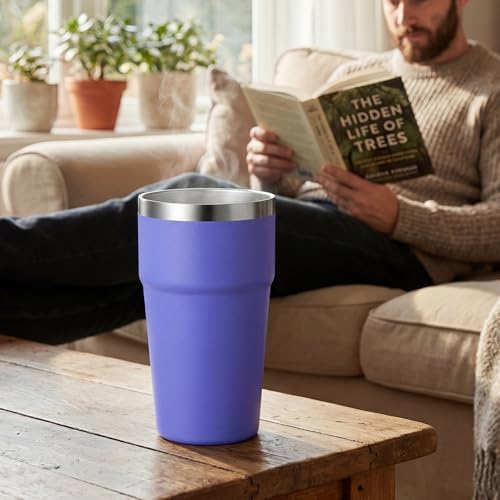 MEWAY 16oz Tumbler Double Wall Vacuum Insulated Travel Mug Bulk, Stainless Steel Tumblers with Lid, Powder Coated Coffee Cups for Cold & Hot Drinks (Purple,12 Pack) - Image 6