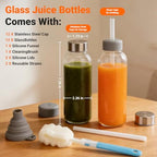 Sursip Glass Juice Bottles 16 oz with Lids (12 Pack) - Image 2