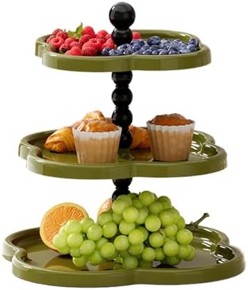 Key Bowl for Entryway Table, Pen Holder for Desk Cute-Sunglass, Jewelry, Makeup Organizer-Cupcake Stand for Candy, Cookies-Tea Bag & Coffee Bar Snack Organiser for Pantry Storage (3 Tier-Green) by Unknown