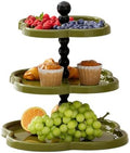 Key Bowl for Entryway Table, Pen Holder for Desk Cute-Sunglass, Jewelry, Makeup Organizer-Cupcake Stand for Candy, Cookies-Tea Bag & Coffee Bar Snack Organiser for Pantry Storage (3 Tier-Green) by Unknown