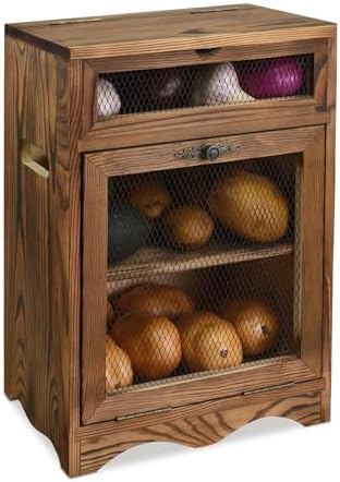 Ikee Design Free Assemble Wood Countertop Potato and Onion Storage Cabinet by IkeeDesign
