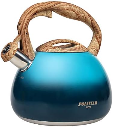 POLIVIAR Tea Kettle, 2.7 Quart Stovetop Tea Kettle, Audible Whistling Teapot, Food Grade Stainless Steel for Anti-Rust, Anti Hot Handle, Suitable for All Heat Sources（JX2018-DB20-2） by POLIVIAR7379