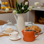 ORNA Ceramic Teapot with Tea Infuser – Small Tea Pot for Loose Leaf Tea – 550ml / 18.6 Oz Porcelain Non-Stove Teapot for 2 Cups with Tea Strainer (Orange) - Image 5