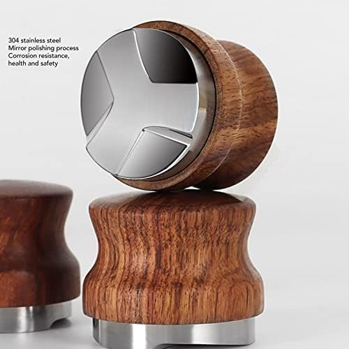 Coffee Distributor, Hand Coffee Leveler, 304 Stainless Steel Espresso Coffee Tamper with Rosewood Handle, Unifrpm Extraction Espresso Tamper, Mirror Polished Coffee Leveler for Coffee Lovers(53mm) - Image 6