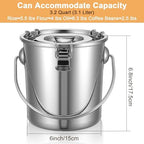 iplusmile Stainless Steel Airtight Canisters Container: 112 fl oz Airtight Clamp Lid Kitchen Food Storage Bucket for Rice Flour Grain Coffee Bean Flour Oil Sugar Milk - Image 2