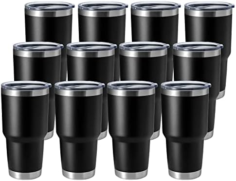 HASLE OUTFITTERS 30oz Stainless Steel Tumbler, Double Wall Vacuum Insulated Travel Mug Tumbler, Durable Insulated Coffee Mug, Gift Box Set (Black, 12) by HASLEOUTFITTERS