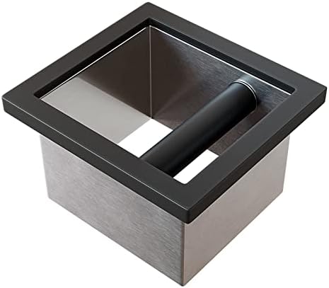 SANTOW Bottomless Knock Box Chute, Open Bottom Knock Box Chute, Built-in Desktop Waste Bucket, 3.2L Stainless Steel Bottomless Knocking Residue Box for Home, Cafe, Restaurant and Hotel Use by SANTOW