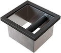 SANTOW Bottomless Knock Box Chute, Open Bottom Knock Box Chute, Built-in Desktop Waste Bucket, 3.2L Stainless Steel Bottomless Knocking Residue Box for Home, Cafe, Restaurant and Hotel Use by SANTOW