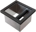 SANTOW Bottomless Knock Box Chute, Open Bottom Knock Box Chute, Built-in Desktop Waste Bucket, 3.2L Stainless Steel Bottomless Knocking Residue Box for Home, Cafe, Restaurant and Hotel Use by SANTOW