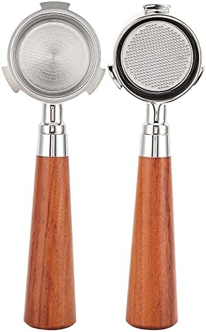 Bottomless Portafilter Coffee Machine Handle, Stainless Steel Filter Holder Basket Replacement Tool, Ergonomic Wooden Handle for Espresso Extraction, Barista Accessory for Home and (51mm rosewood) - Image 4