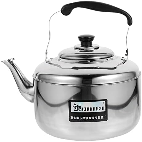 6L Stainless Steel Whistling Tea Kettle for Stovetop and Induction, Large Capacity Teapot with Handle, Efficient Heating for Gas and Electric Cookers by HEMOTON