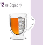 BTaT- Double Walled Glass Coffee Mugs, 12 oz, Set of 4, Glass Coffee Cups with Handle, Insulated Clear Coffee Mug for Hot and Cold Beverages, Cappuccino, Latte, Tea, Americano, Microwave Safe - Image 6