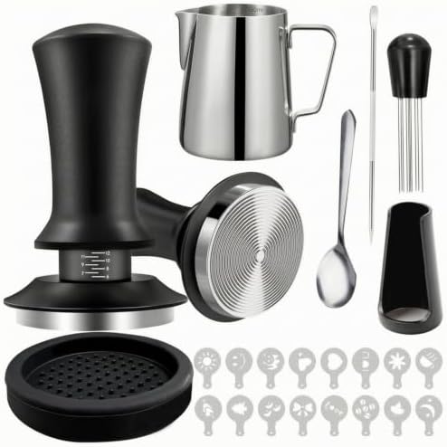 Food-Edible Coffee Tamper Set with Mat, 58MM 22-Piece SET by Fancyes