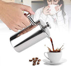 TOPINCN French Press Coffee Maker, Stainless Steel, Double Wall Insulation, Mirror Finish, 350ml, with Filter, for Coffee and Tea - Image 2