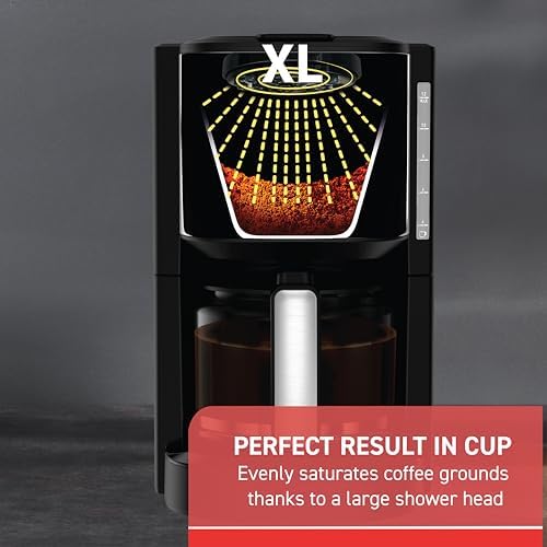 T-fal Element Plastic and Stainless Steel Drip Coffee Machine 12 Cup Programmable, Reusable filter, Pause and Brew, Glass Carafe 1000 watts Coffer Maker, Filter machine, Cold Brew, Black - Image 4