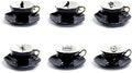 Grace Teaware 6 Assorted Halloween Tea Cup and Saucer Sets - Cat, Raven, Snake, Spider, Ouija Board, Witchy Crystal Ball by Unknown