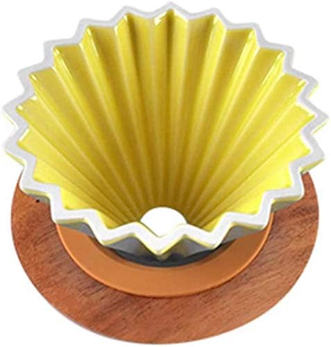 Pour Over Dripper, Espresso Coffee Filter Cup, Ceramic Pour Over Coffee Machine With Wooden Stand, Coffee Accessories, by Unknown