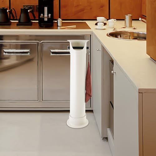 Knock Box for Coffee Grounds,Commercial Floor Standing Knockbox w/Removable Base,Coffee Knock Box,Coffee Grind Collection Dump Bin,Grounds Bucket w/Garbage Bags and Towels for Kitchen,Office (White) - Image 4