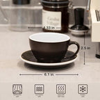 Loveramics Coffee Cup Ceramic, 10 oz Latte Art Cup with Saucer for Cappuccino, Tea, Espresso, Thick - walled stoneware Cappuccino mug Set for Cafe and Barista - Potters Colours (Gunpowder, 10OZ) - Image 2